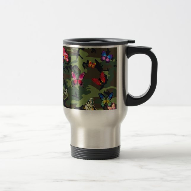 Caneca Térmica camuflagem de borboletas (Direita)