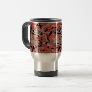 Caneca Térmica Camuflagem Vermelha e Marrom, Militar, Exército