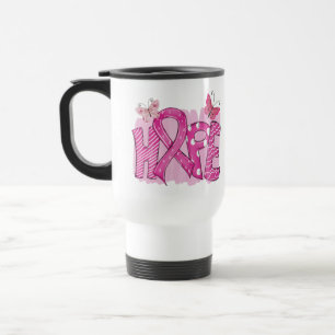 Caneca Térmica CANCER da Mama de Combatente da Fita Rosa ESPERA