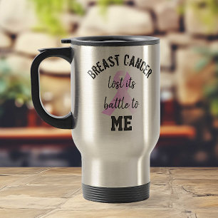 Caneca Térmica Cancer da mama perdeu a batalha para mim   Sobrevi