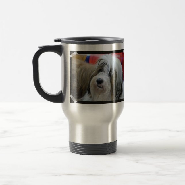 Caneca Térmica Cão bonito de Terrier tibetano (Esquerda)