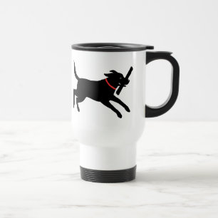 Caneca Térmica Cão bonito preto brincalhão de labrador retriever