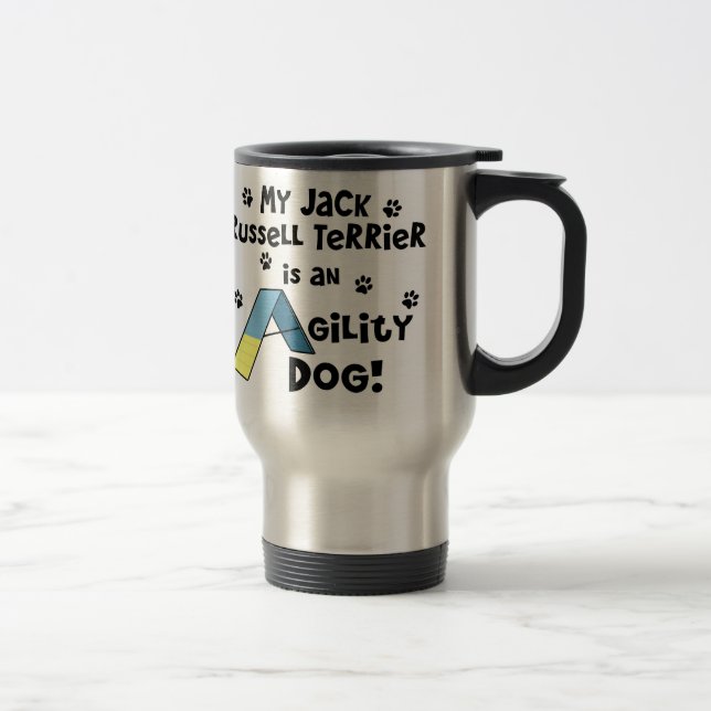 Caneca Térmica Cão da agilidade de Jack Russell Terrier (Direita)