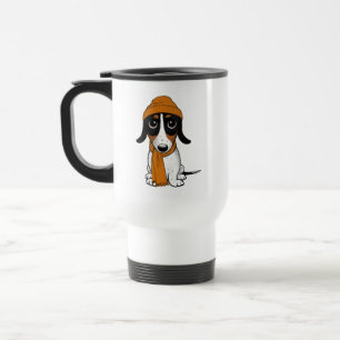 Caneca Térmica Cão-Hipster de Dachshund Piebald