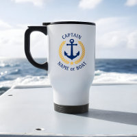 Capitão Boat Name Anchor Dourado Style Laurel Mari