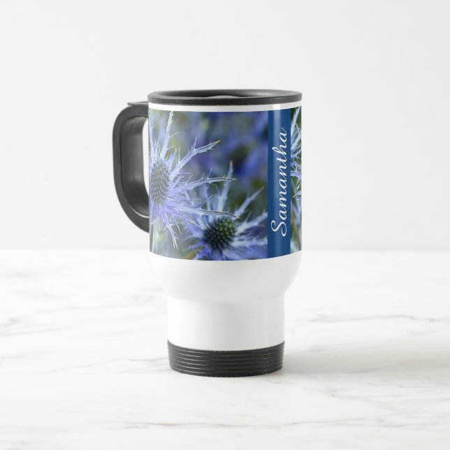 Caneca Térmica Cardo de Holly do Mar Personalizado (Frente Esquerda)