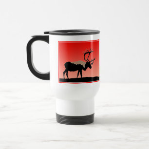 Caneca Térmica Caribou no Sunset - Arte Original da Vida Selvagem
