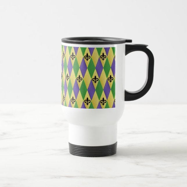 Caneca Térmica Carnaval Harlequim Flor de Lis (Direita)