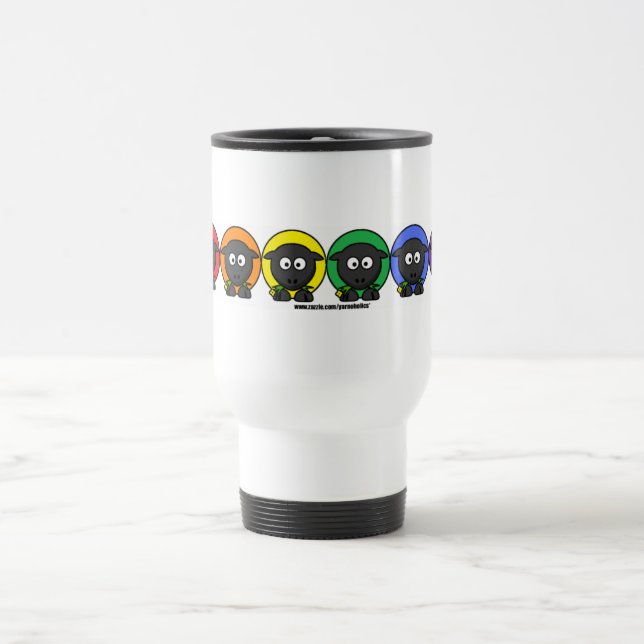 Caneca Térmica Carneiros macios anónimos do arco-íris de (Centro)