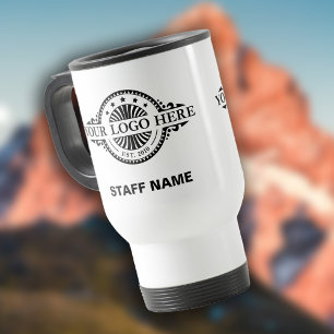 Caneca Térmica Carregamento de Logo, Nome do Funcionário, Branco 