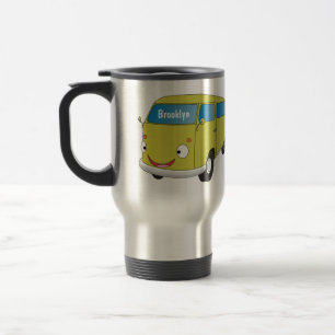 Caneca Térmica Carrinha de desenho animado verde lima clássica