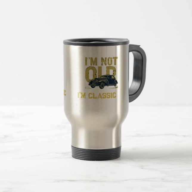 Caneca Térmica > Carro Clássico Vintage Aniversário Retro   (Frente Esquerda)