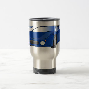 Caneca Térmica Carro esportivo azul com ilustração de aerofólio