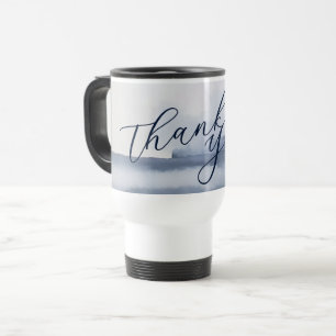 Caneca Térmica Cartão de Agradecimento Elegante Estilo Aquarela