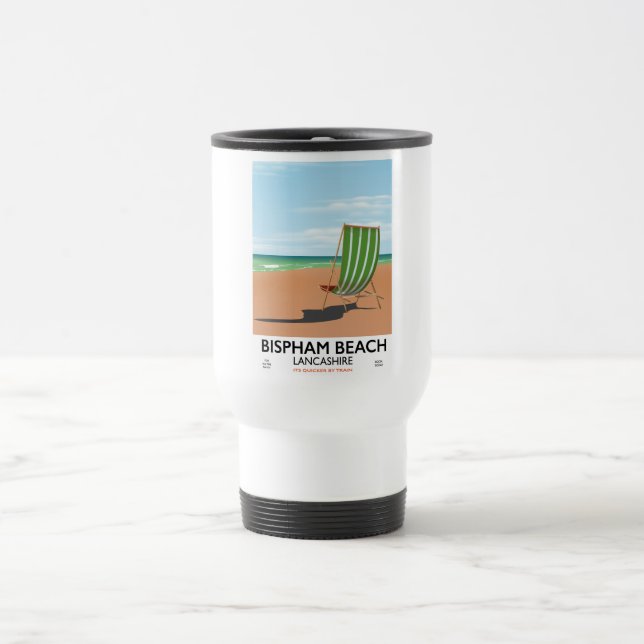 Caneca Térmica Cartaz da praia de Bispham Lancashire (Centro)