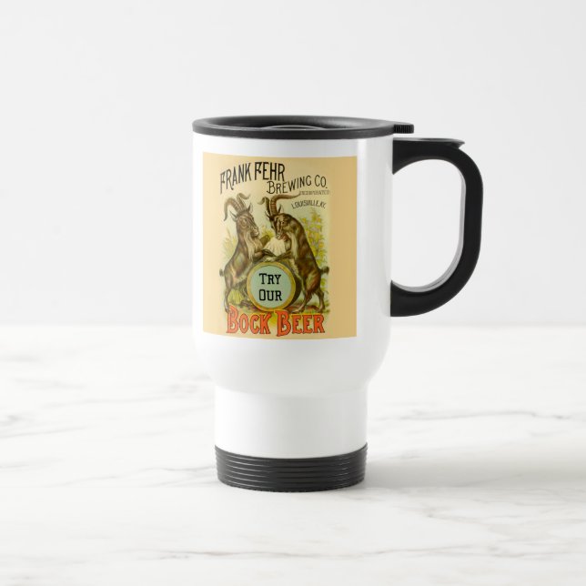 Caneca Térmica Cartaz de Cerveja Bock Vintage: Antigo Salão de Bo (Direita)