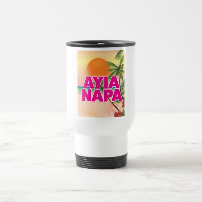 Caneca Térmica Cartaz de férias de Ayia Napa (Centro)