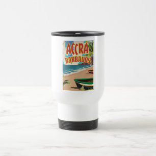 Caneca Térmica cartaz de viagem Accra Barbados