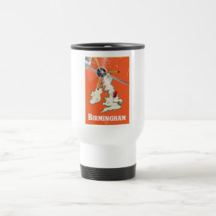 Caneca Térmica Cartaz de Viagem Antigo de Birmingham