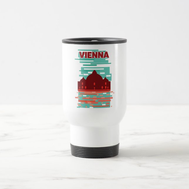 Caneca Térmica cartaz de viagem de Viena (Centro)