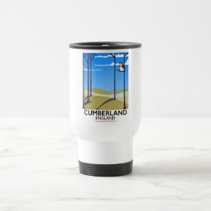 Caneca Térmica Cartaz de viagem estilo vintage de Cumberland, Ing