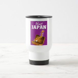 Caneca Térmica Cartaz de viagem vintage Visite o Japão