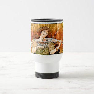 Caneca Térmica Cartaz de Violino Art Nouveau Vintage Música Ele