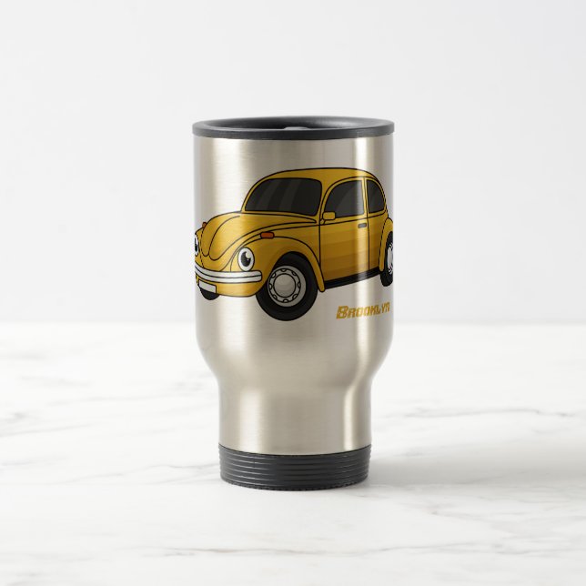Caneca Térmica Cartoon de carro clássico (Centro)