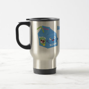 Caneca Térmica Cartoon de cartonagem de leite feliz e bonito