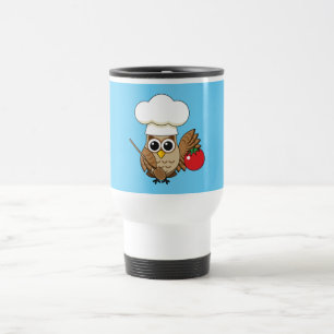Caneca Térmica Cartoon de Coruja Cozinhar