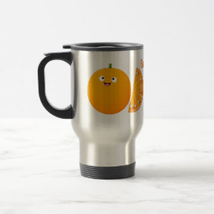 Caneca Térmica Cartoon de fruta de citros de laranja feliz