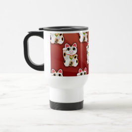 Caneca Térmica Cartoon de Gato Sortudo Fortune Pet Divertido Padr