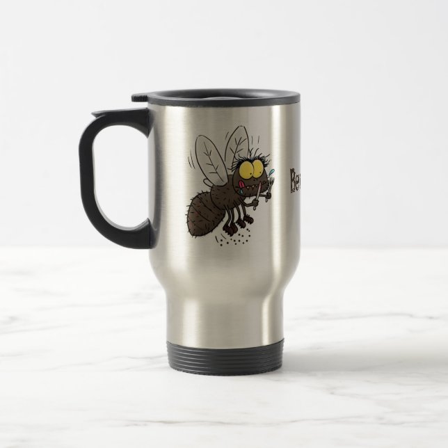 Caneca Térmica Cartoon de insetos com mosca espinhenta (Esquerda)