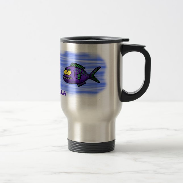 Caneca Térmica Cartoon de peixe Piranha (Direita)