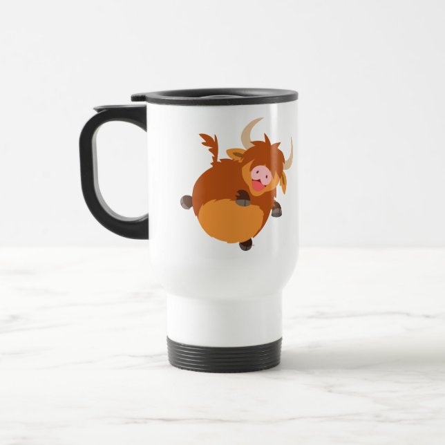 Caneca Térmica Cartoon Flutuante em Pedra Superior Viagem ao trab (Esquerda)