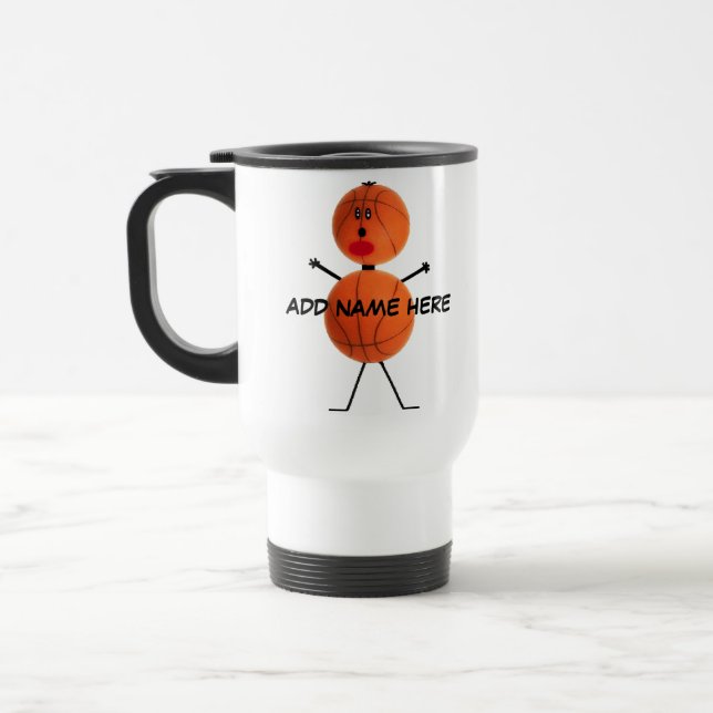 Caneca Térmica Cartoon personalizado de basquete (Esquerda)