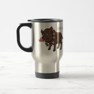 Caneca Térmica Cartoon selvagem e flores