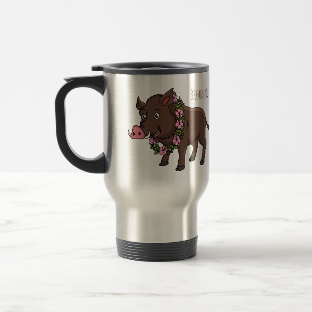 Caneca Térmica Cartoon selvagem e flores (Esquerda)