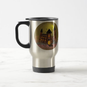 Caneca Térmica Casa das bruxas do Dia das Bruxas e castelo dos va