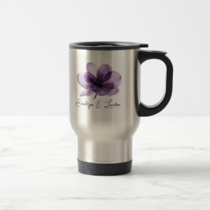 Caneca Térmica Casamento de Flor Roxo Gordo