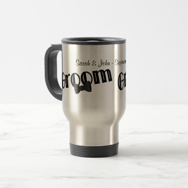 Caneca Térmica Casamento Personalizado do Groom (Frente Esquerda)