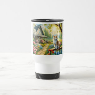 Caneca Térmica Casca de primavera/jardim e gato