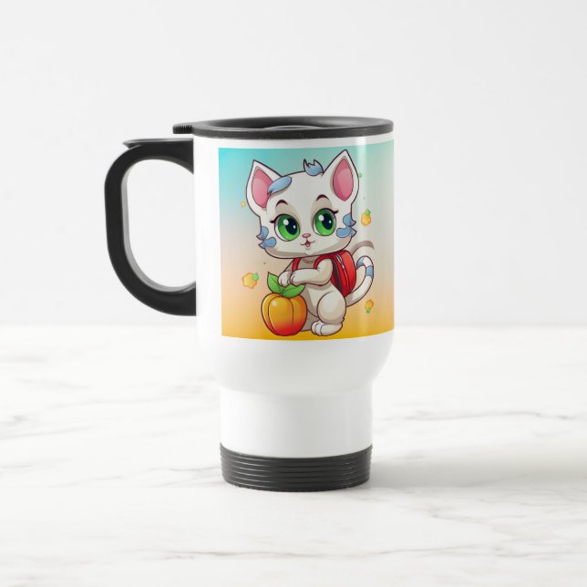 Caneca Térmica Cat Vai Para A Escola 85241 (Esquerda)