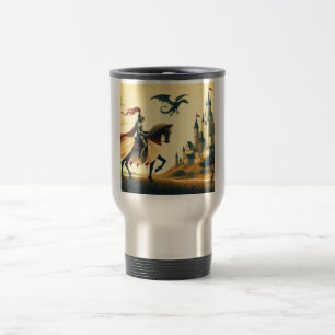 Caneca Térmica Cavaleiro Medieval/dragão/fantasia do castelo