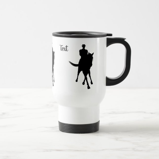 Caneca Térmica Cavalo De Dressage E Silhueta De Cavaleiro Persona (Direita)