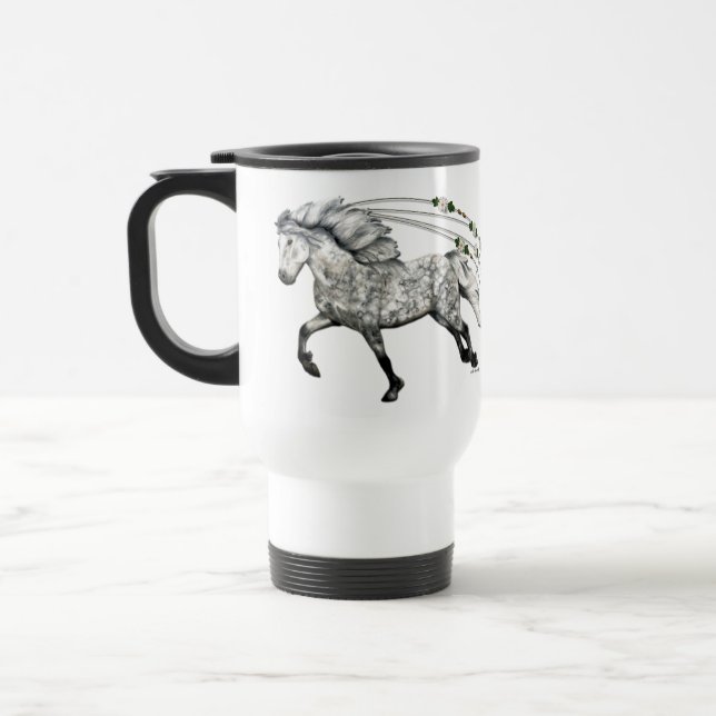 Caneca Térmica Cavalo Islandês Cinza  (Esquerda)