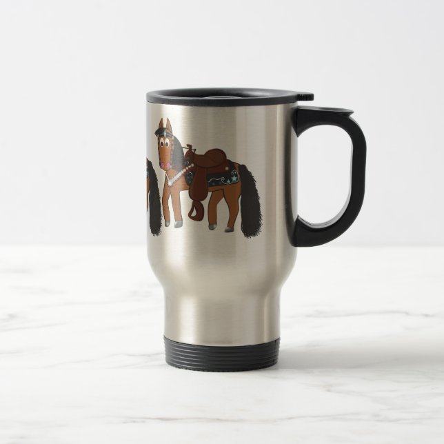 Caneca Térmica Cavalo ocidental dos desenhos animados bonitos (Direita)