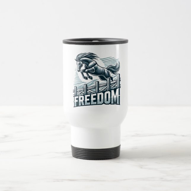 Caneca Térmica Cavalo Saltando sobre a Parede da Liberdade  (Centro)