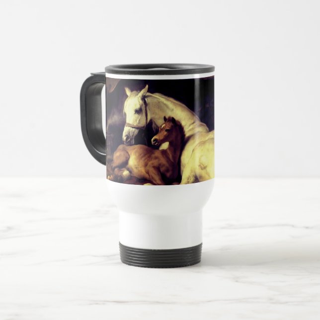 Caneca Térmica Cavalos de Landseer (Frente Esquerda)