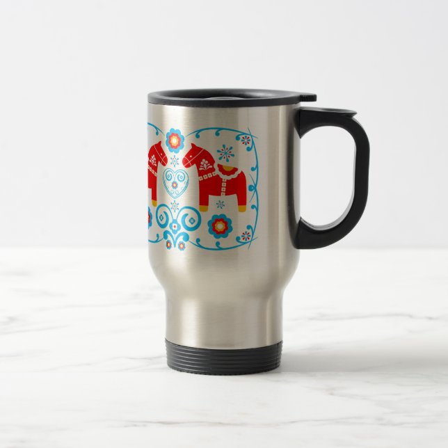 Caneca Térmica Cavalos vermelhos de Dala (Direita)